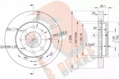R BRAKE 78rbd28107 -  Тормозной диск